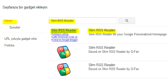 Genel slim RSS reader