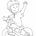 Desenho de Criança andando de Bicicleta para Colorir
