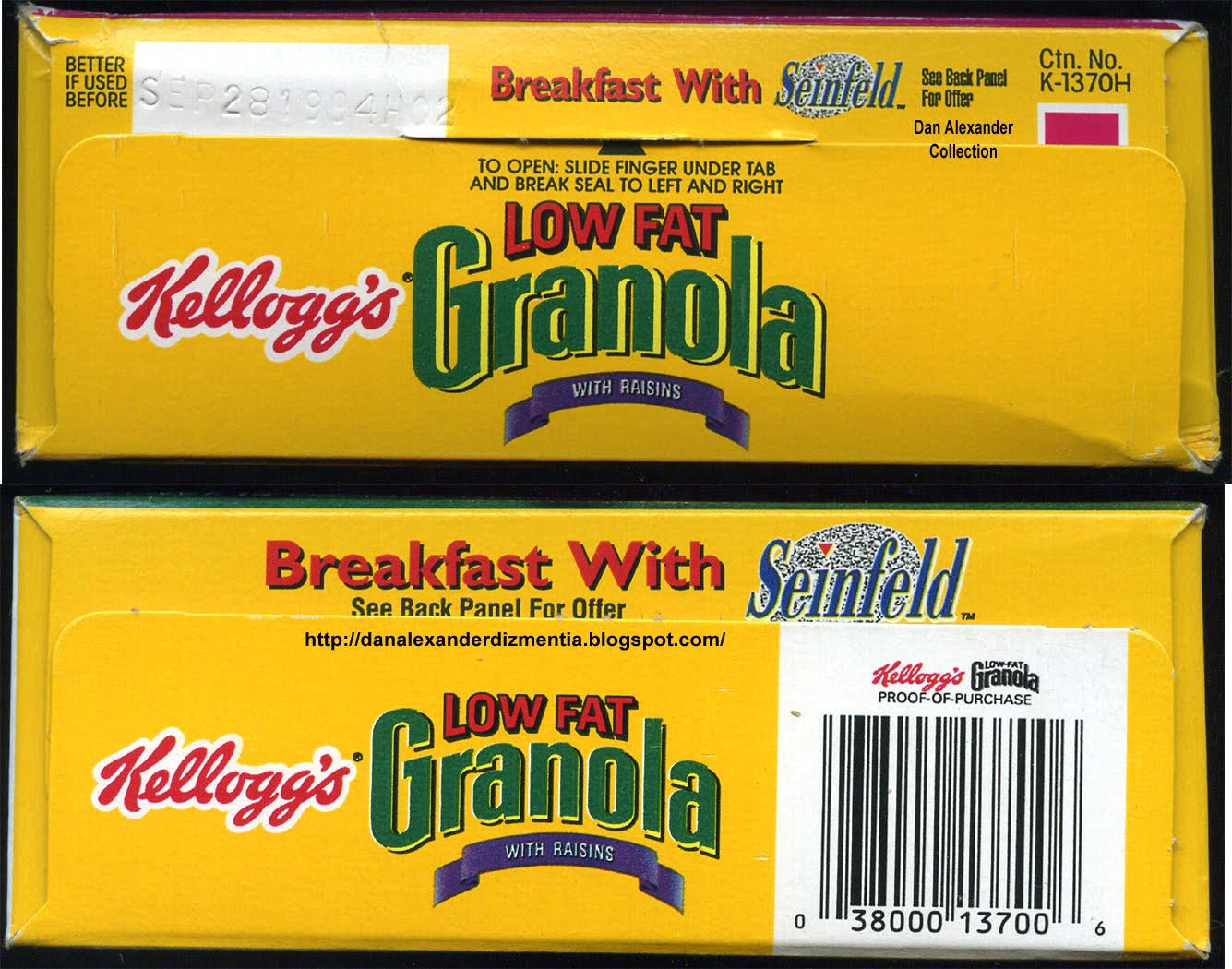 Dan Alexander Dizmentia NBC It! Seinfeld And Wings Kellogg's Cereal Prizes