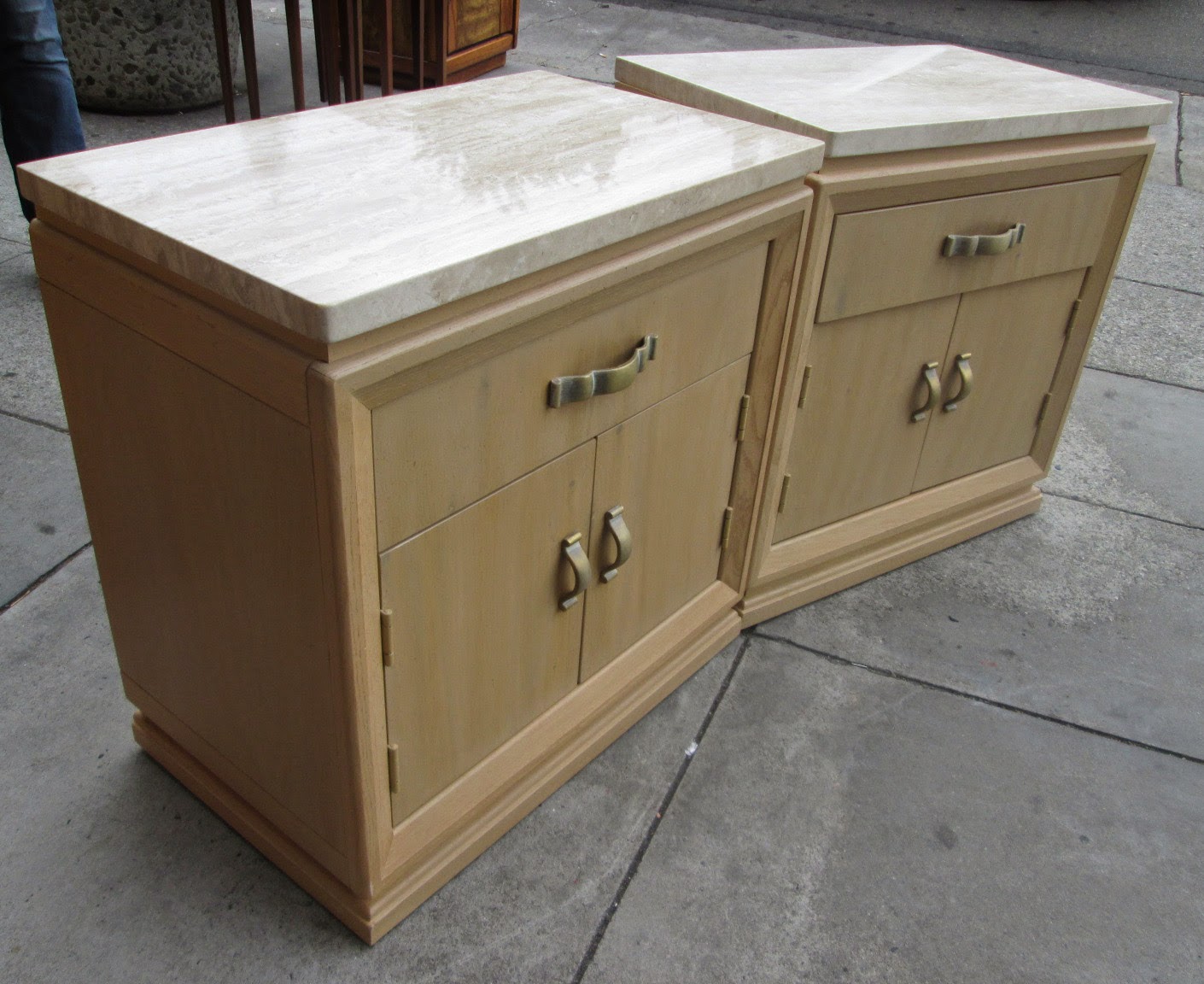 UHURU FURNITURE & COLLECTIBLES SOLD Pair Thomasville Marble Top