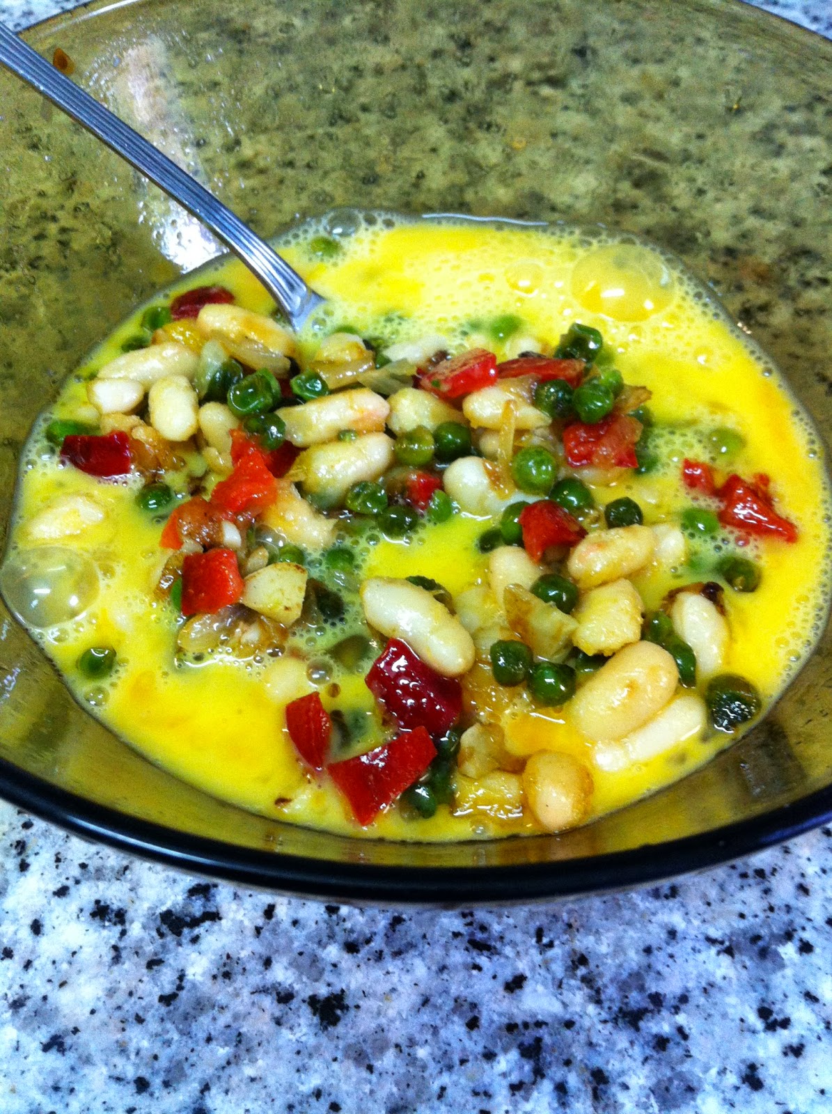 Tortilla de Verduras y Judias Blancas. Las locuras de Lola