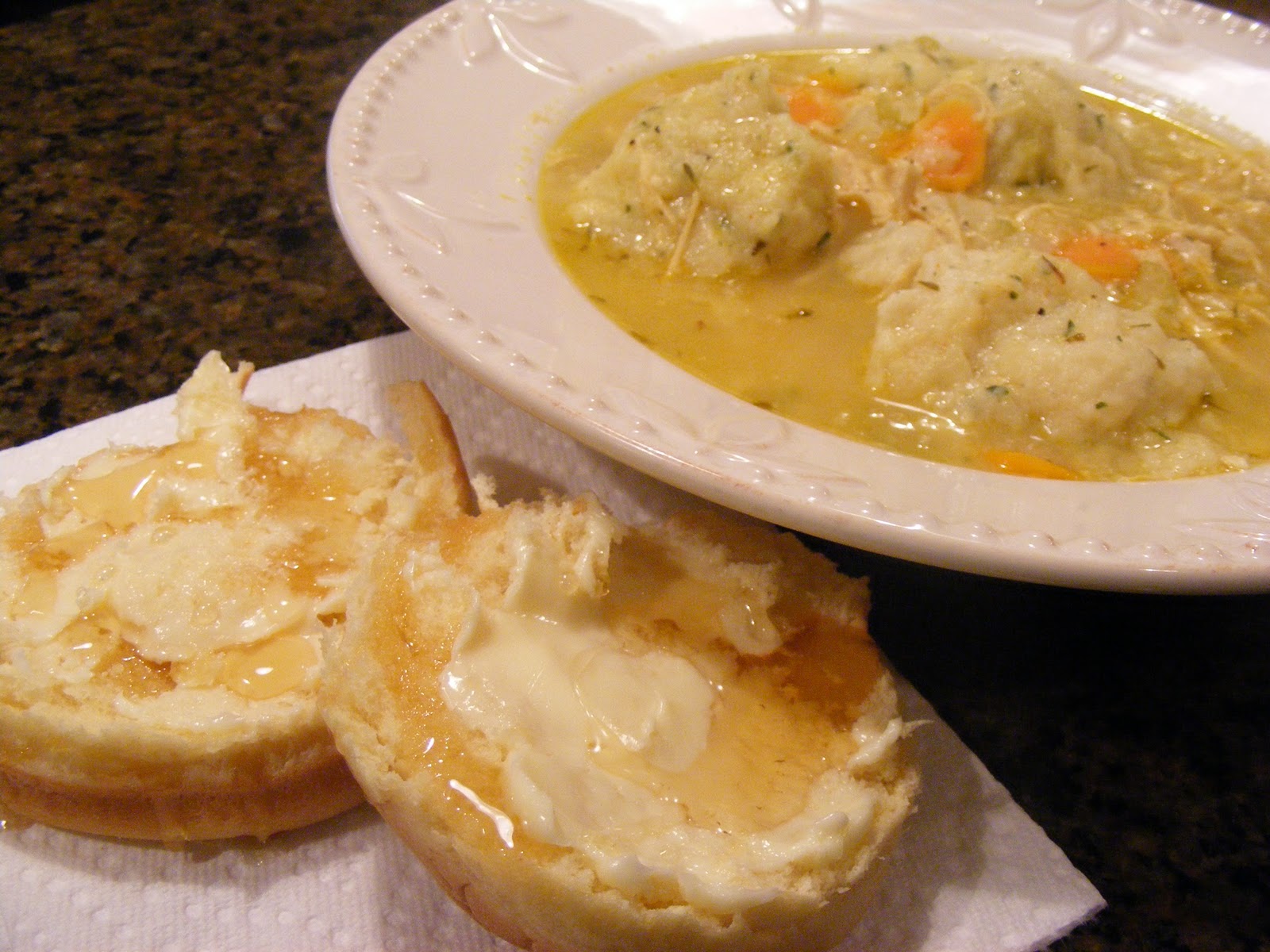 FOR THE LOVE OF FOOD Main Dish Chicken Soup with Herb Dumplings