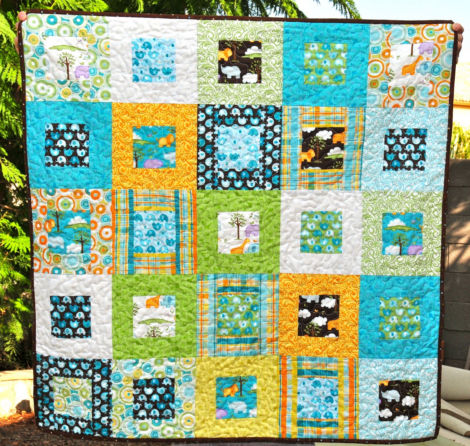 Mama Mel Loves... Baby Safari Quilt Finished!