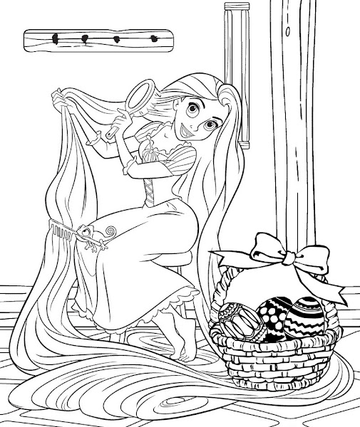 Disney Princess Easter Coloring Pages
