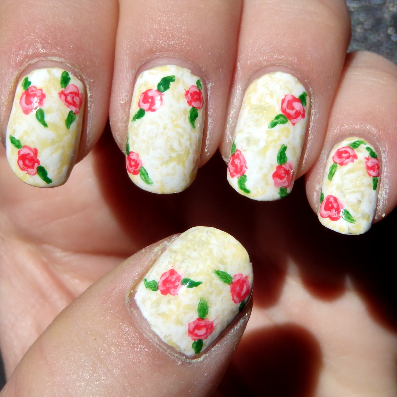 Quixii's Nails 06/21/13 Vintage Roses