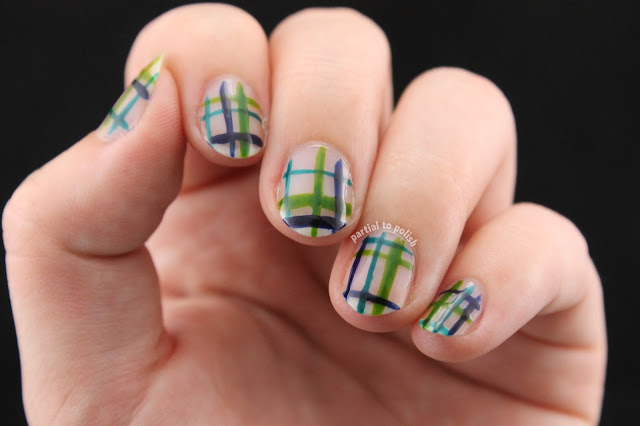 Naked Green & Blue Tweed Using the OPI Color Paints