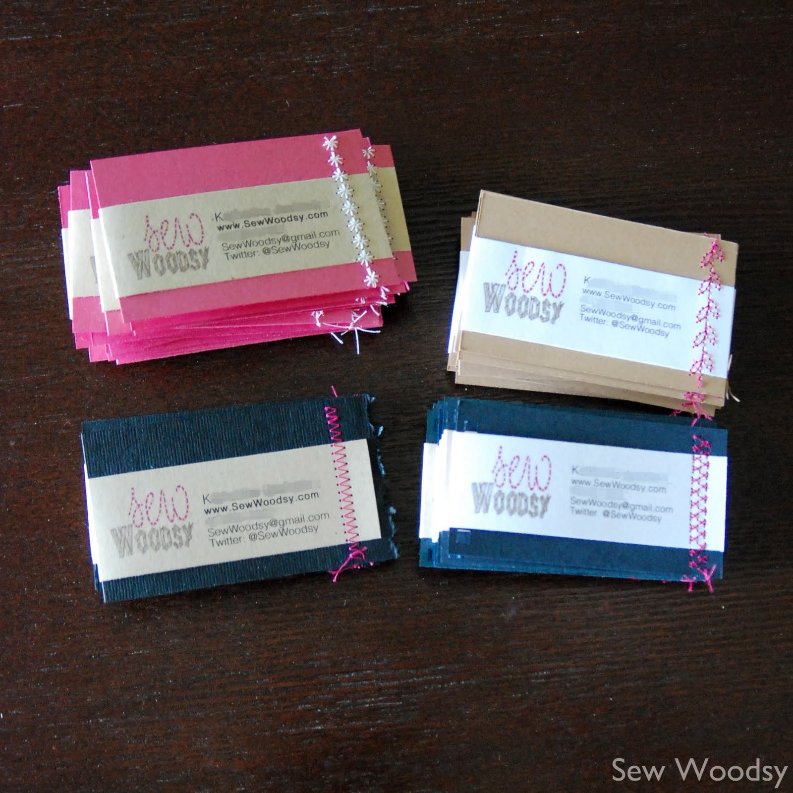 Sewn Homemade Business Cards {& CFL Blog Con recap} Sew Woodsy