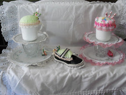 Two Little Girls Lazy Susans and Another Little Girls Shoe Pin Cushion