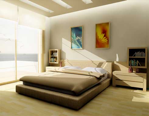A simple bed, furniture,