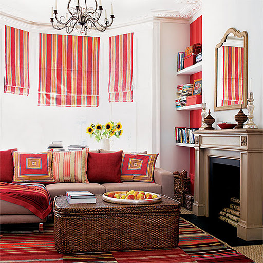 Red and Orange Living Room Decor