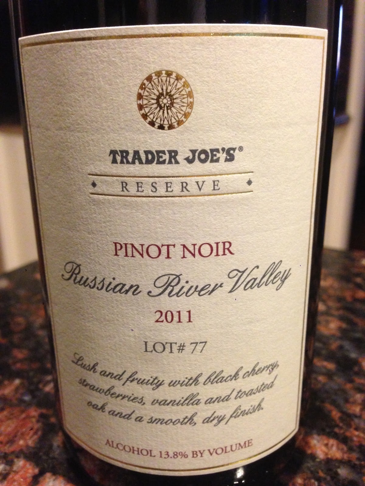 Spirit of Wine Review *** Trader Joe's Reserve Pinot Noir Lot 77