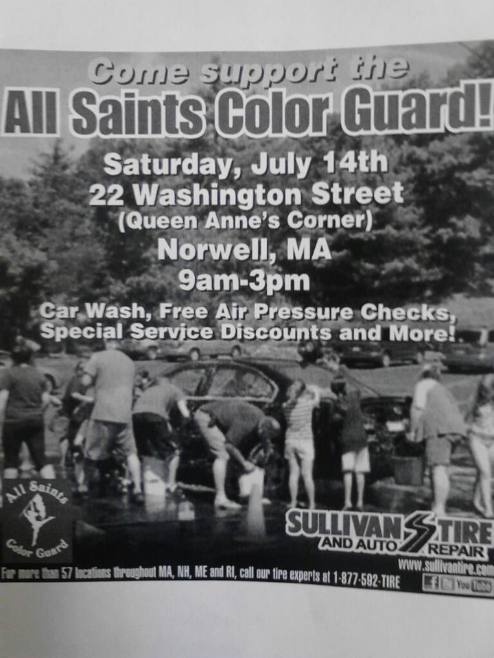 All Saints Color Guard Car Wash Fundraiser Sponsored by Sullivan Tire
