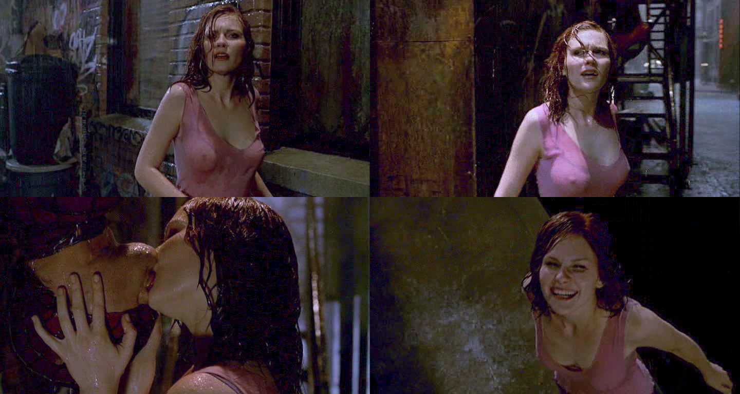 Celebrities: Kirsten Dunst See Through Nipple and Boob in Spider Man.