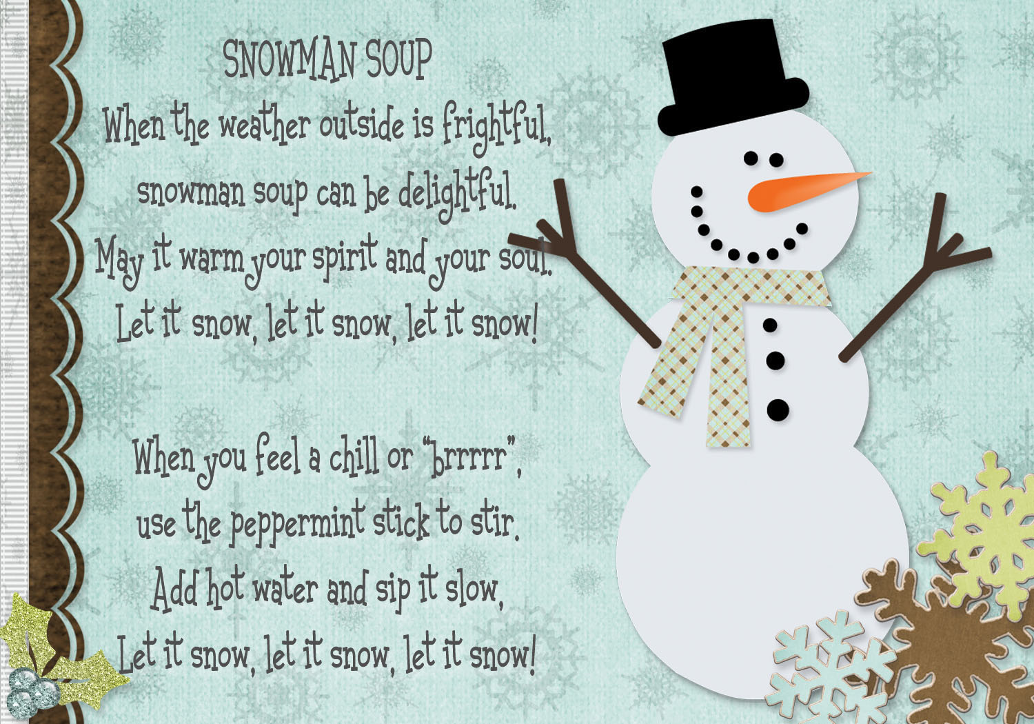 snowmansoup Snowman soup, Snowman soup poem, Soup gifts