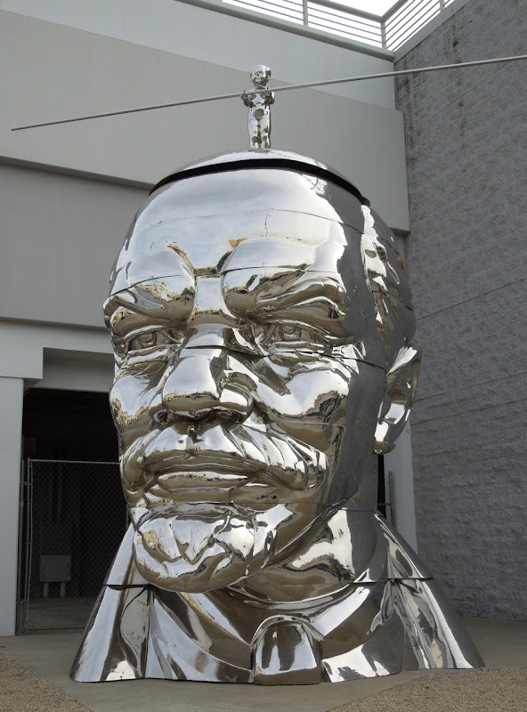 Giant Miss Mao Top of Lenin Head sculpture