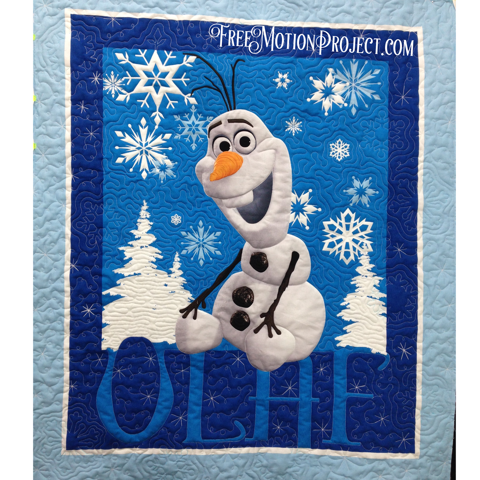 The Free Motion Quilting Project How to Quilt an Olaf Frozen Quilt Panel
