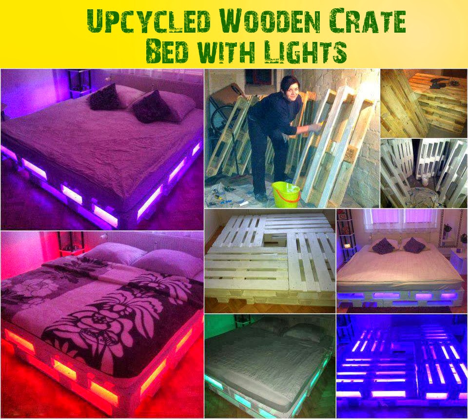 Astute Homestead Wooden Crate Bed with Lights