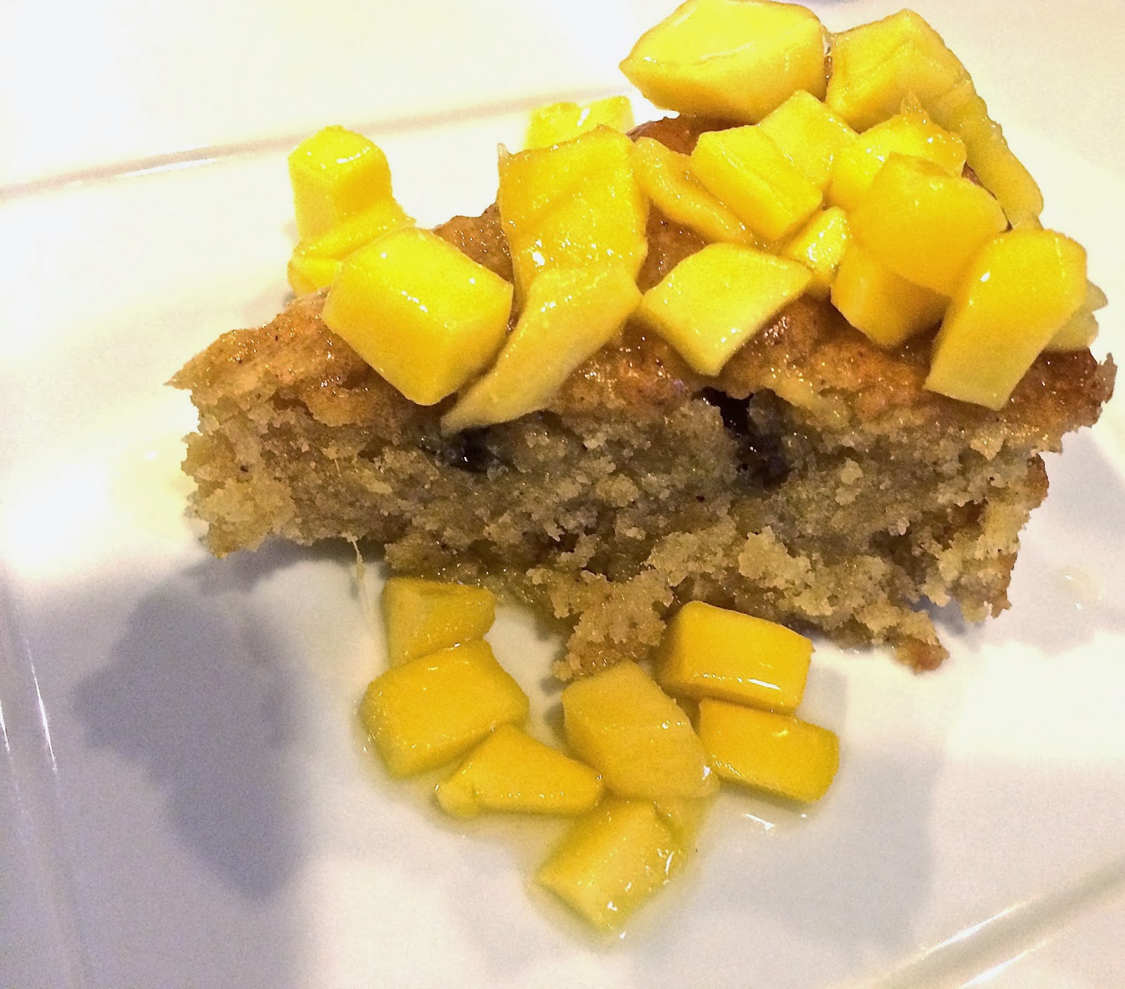 mango spice cake with mango compote  (eggless)