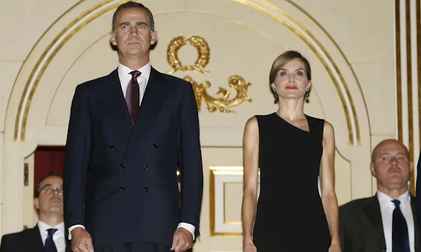 Queen Letizia of Spain and King Felipe of Spain attended the opening of Royal Theatre new season