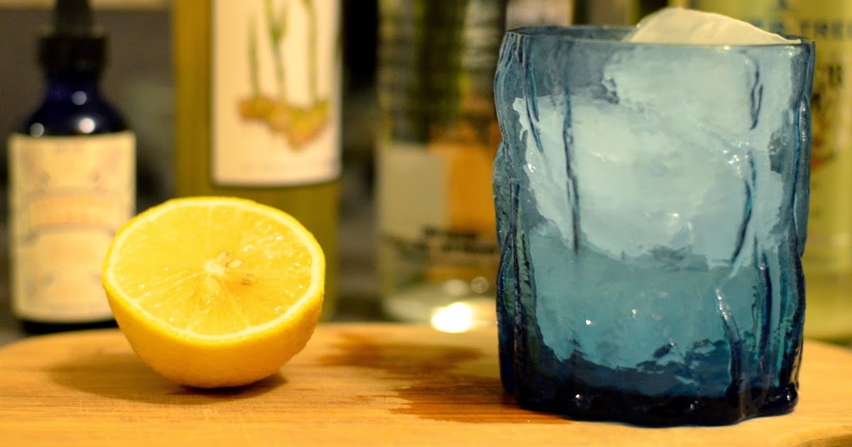 a grounded table Ginger Beer Vodka with Bitters