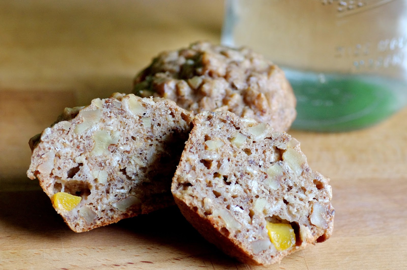 Bite me, I'm vegan Peach Oat Nut Muffins