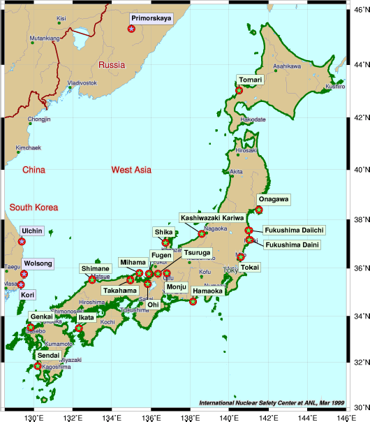 nuclear power. nuclear power plant map