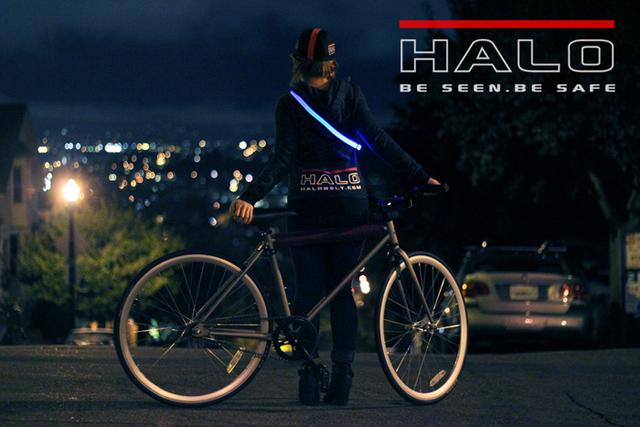 Halo: cinturão de LED ilumina e protege ciclistas