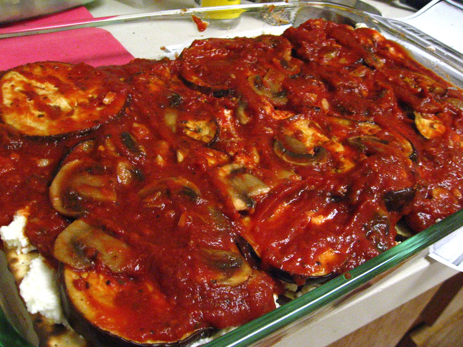 yellebellyboo Eggplant Matzo Lasagna