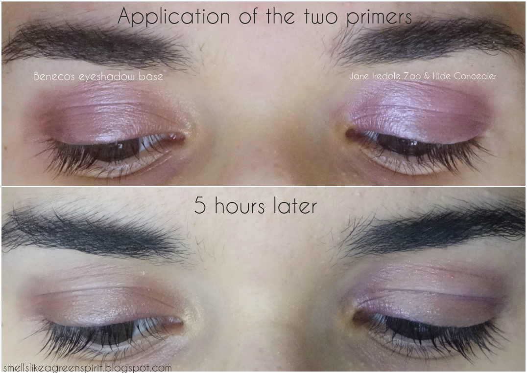 Battle of the primers Benecos Eyeshadow Base versus Jane Iredale Zap