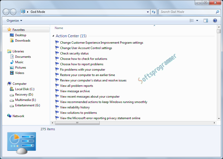 Windows Hidden GOD MODE Folder Software Programming and PC Tricks
