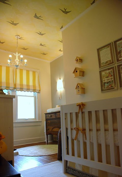 Custom Nursery Art by Kimberly: Nursery Wallpaper Accent Wall