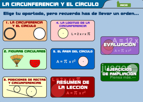 La circunferencia y el círculo.