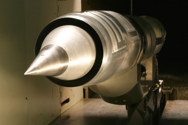 A RATTLRS cruise-missile inlet undergoes testing at the High Speed Wind Tunnel at Lockheed Martin Missiles and Fire Control in Grand Prairie RATTLRS cruise-missile inlet