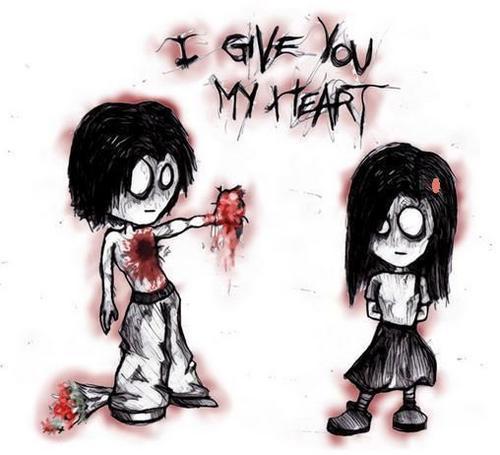 emo anime love drawings. emo love heart pictures.