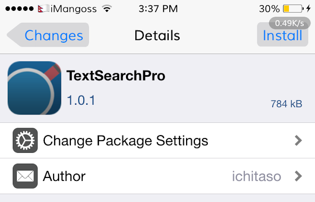 TextSearchPro is a jailbreak tweak which lets you search for a text easily using via Flipswitch and Activator