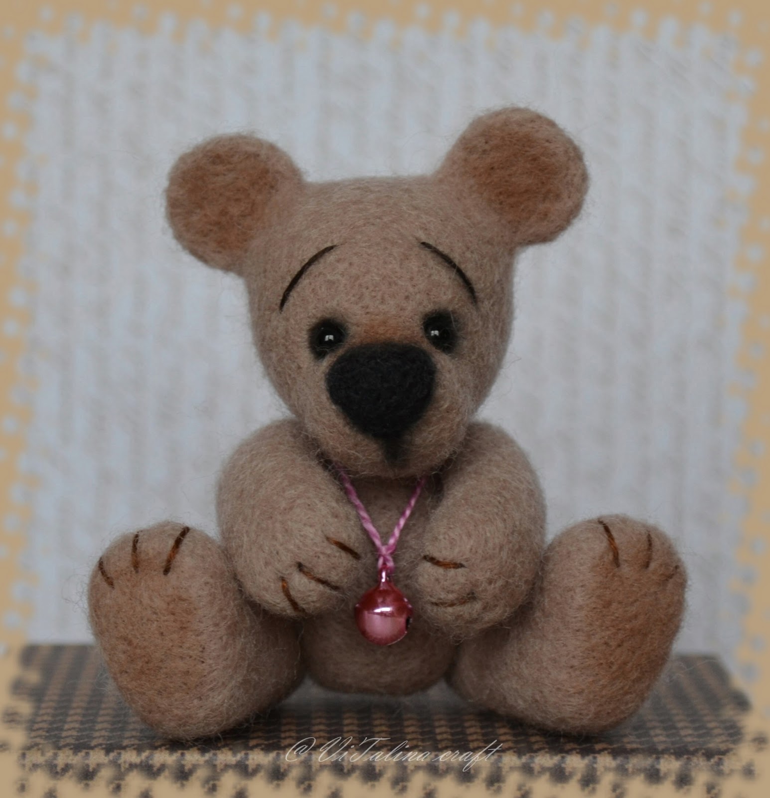 Chancy OOAK Needle Felted Teddy Bear ViTalina Craft