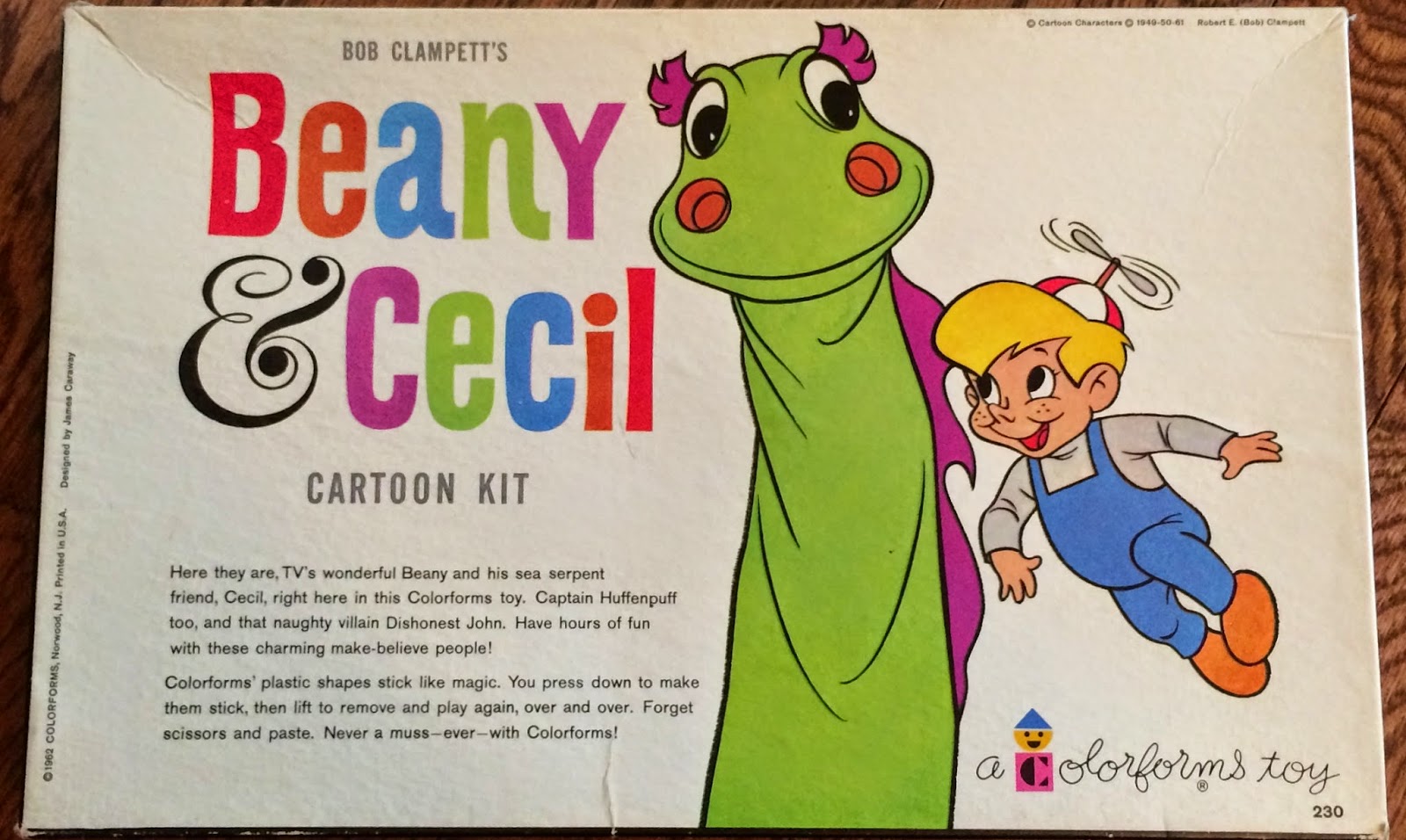 the sphinx: Beany & Cecil Cartoon Kit (Colorforms, 1962)
