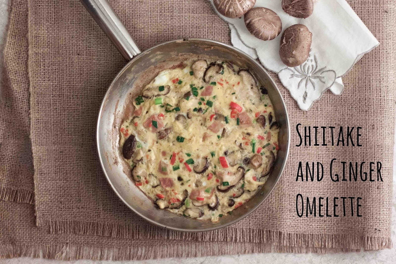 Simply Cooked Shiitake Mushroom and Ginger Omelette