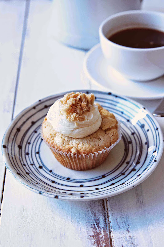 Milk and Honey Chocolate Chip Cupcakes with Condensed Milk Frosting