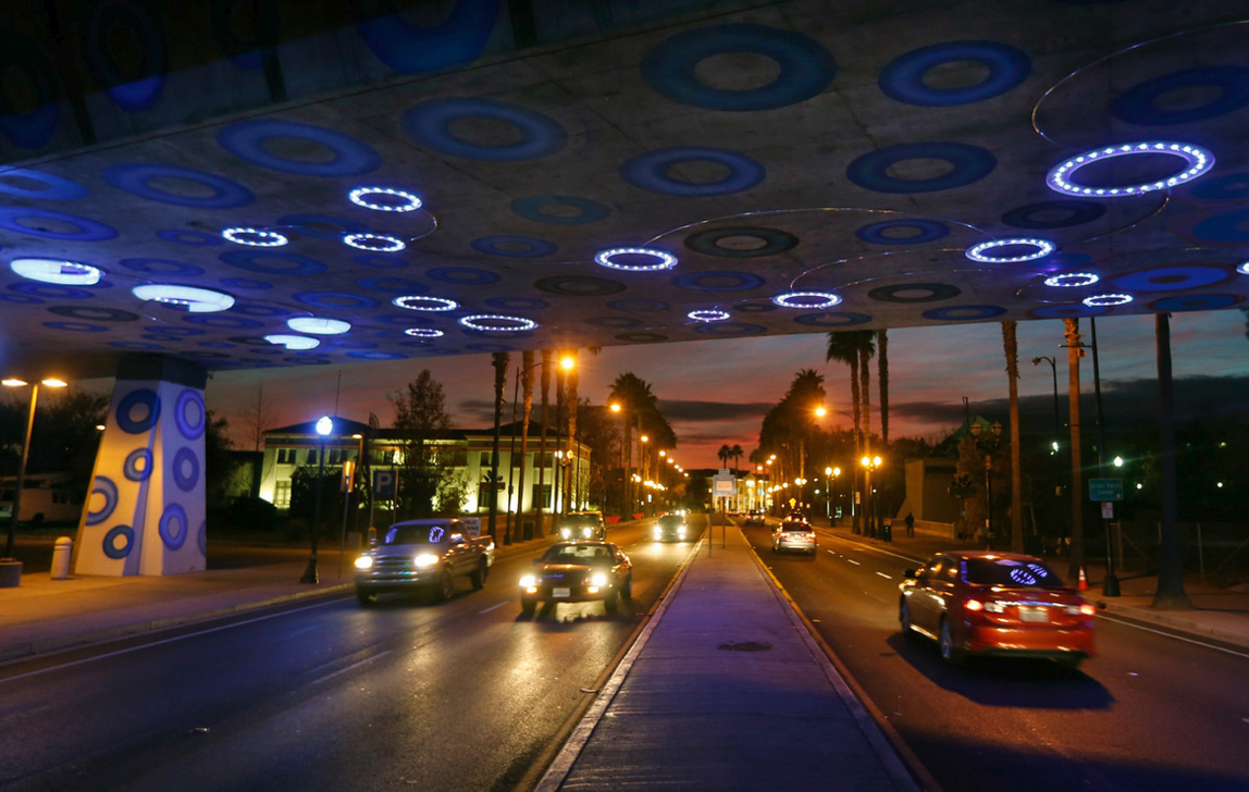 the san jose blog permanent light show under highway 87 san jose lights show