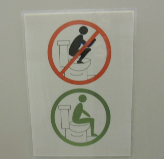 Recomendaciones para el uso de baños publicos - No poner los pies encima de la taza del baño - LatinFail
