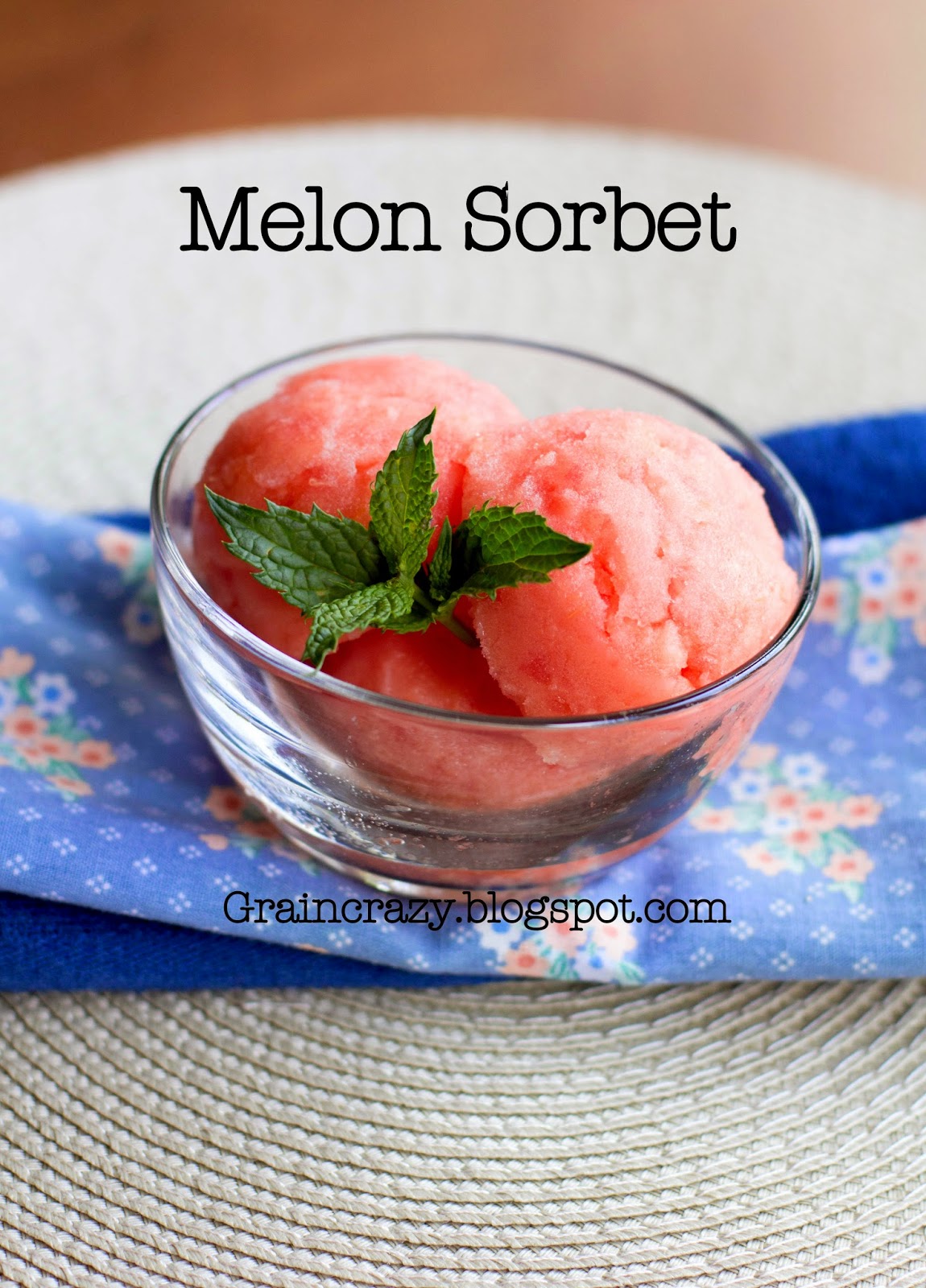 Grain Crazy Melon Sorbet (no added sugar)
