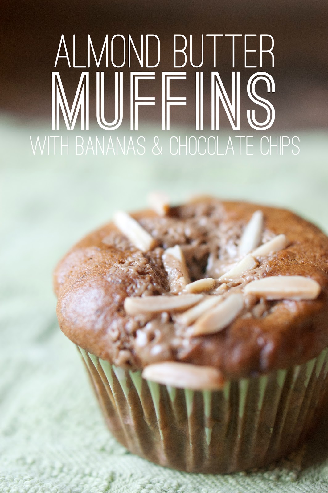 VeganFling Almond Butter Muffins with Bananas & Chocolate Chips