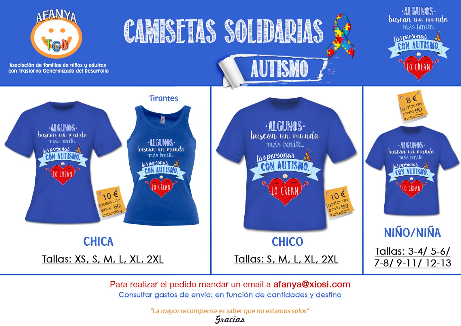 CAMISETAS SOLIDARIAS A FAVOR DEL AUTISMO 2017