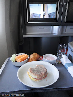 United Airlines Business Class Breakfast 