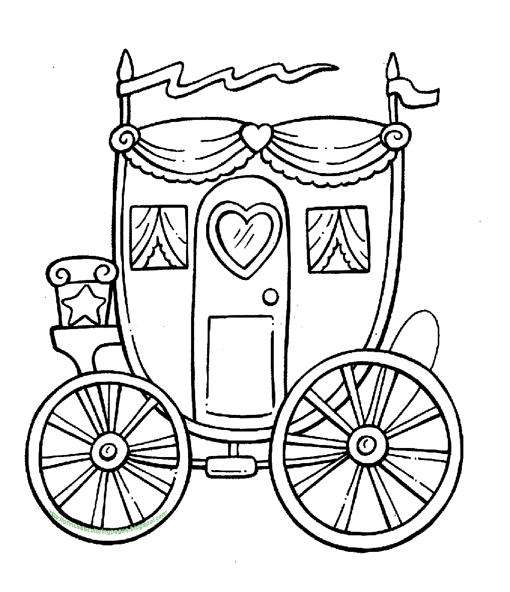 PRINCESS CARRIAGE COLORING IN SHEET
