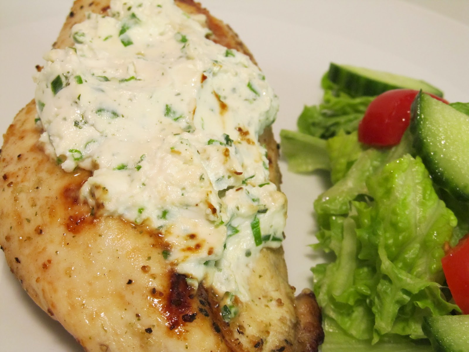 Jenn's Food Journey Herbed Goat Cheese Topped Grilled Chicken