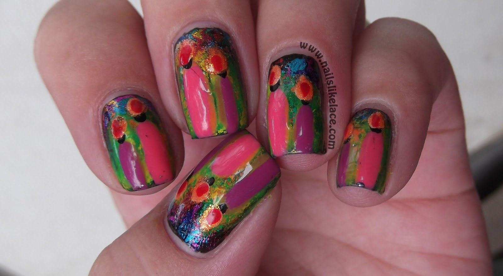 NailsLikeLace Birthday Candles on Foiled Nails