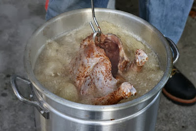 Deep frying a turkey for Thanksgiving