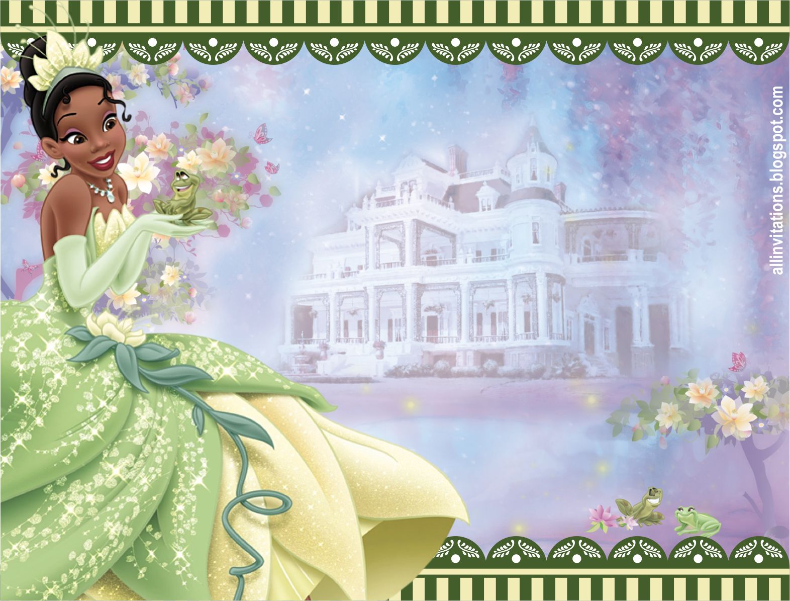 Invitaciónes de la princesa y el sapo Imagui